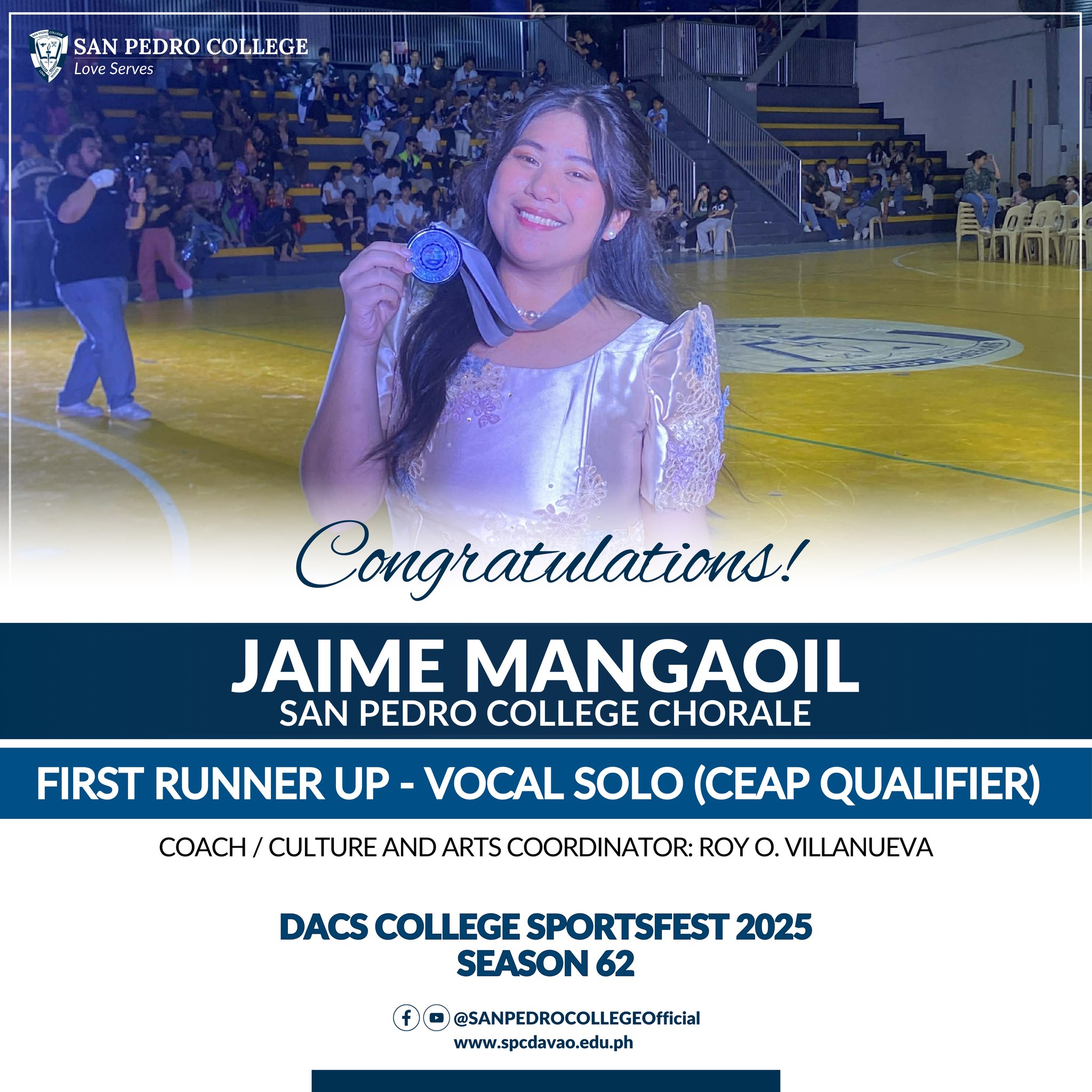 SPC CHORALE - FIRST RUNNER UP - VOCAL SOLO (CEAP QUALIFIER)