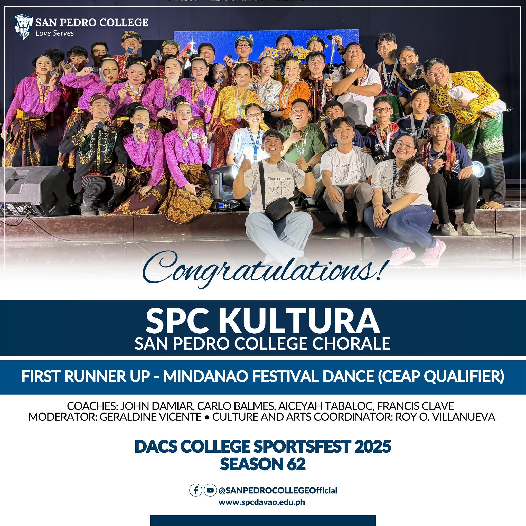 SPC KULTURA - FIRST RUNNER UP - MINDANAO FESTIVAL DANCE (CEAP QUALIFIER)