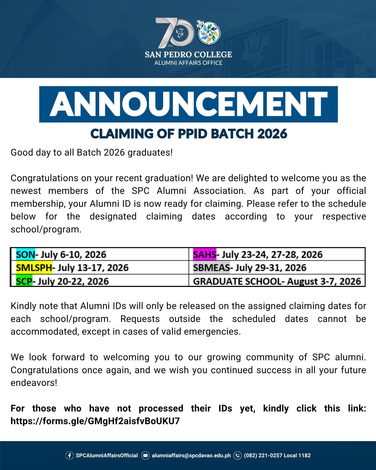 AAO-CLAIMING OF PPID BATCH 2026
