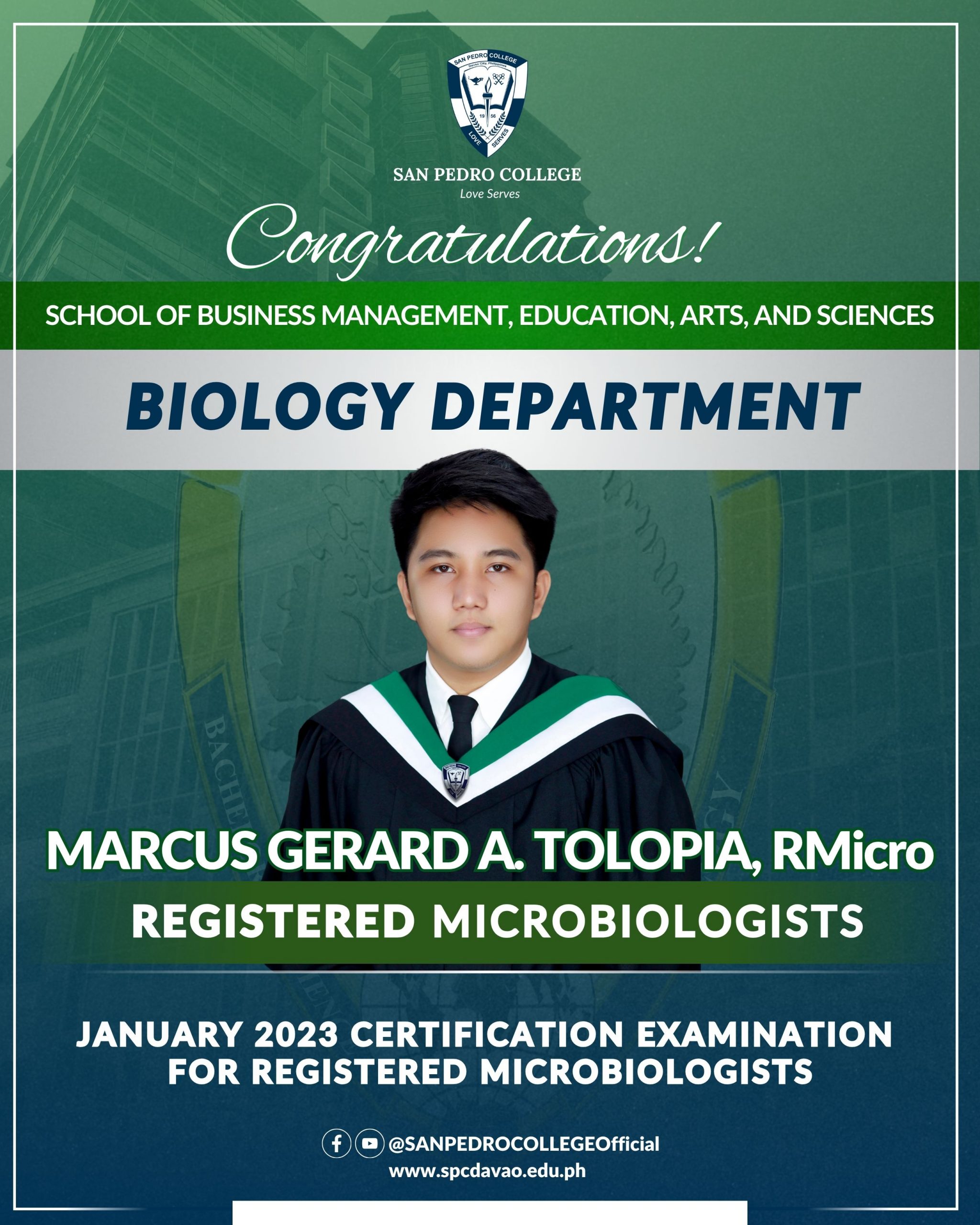 Bachelor of Science in Biology (BSBio) - San Pedro College